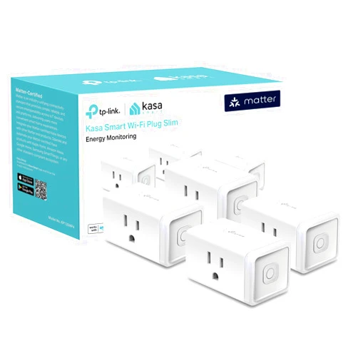 Kasa Smart Kasa Matter Smart Plug w/ Energy Monitoring, Compact Design, 15A/1800W Max, Super Easy Setup, Works with Apple Home, Alexa & Google Home, UL Certified, 2.4G Wi-Fi Only, White, KP125M (4-Pack)