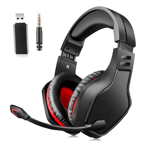 BEAVIIOO Wireless Headset with Microphone, BEAVIIOO Gaming Headset with 2.4GHz USB Port for PS4/PS5/Laptop/PC-50H Playtime, Wired Mode for Xbox/Switch, Bluetooth Mode for Phone/TV-50H Playtime (Black) 2.4GHz Wireless+Bluetooth