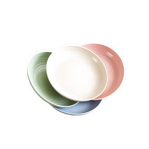 JILIGUALA Degradable Lightweight Wheat Straw Fruit Plates, Unbreakable Dinner Plates, Non-toxin, Dishwasher & Microwave Safe, BPA free and Adult &Toddler Baby Kids, 8.85