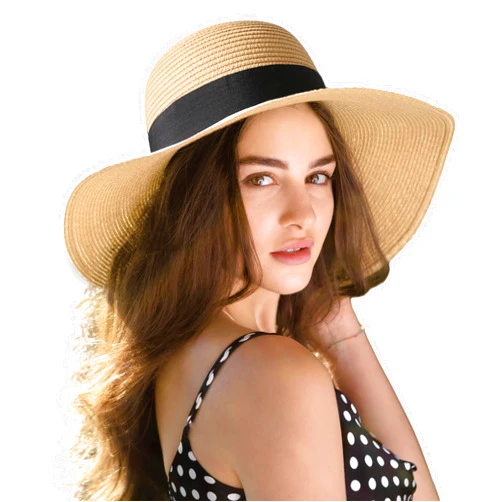Pleneal Beach Sun Hats for Women, Straw Hat for Women UPF 50+ UV Sun Protection Summer Hat Foldable Roll up Cap