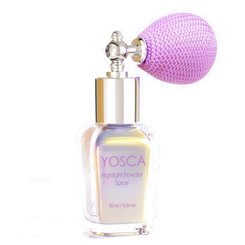 Yosca Highlighter Powder Spray, 20ML Cosmetic High Gloss Body Shimmer Powder Fairy Dust Highlighter Sparkle Face Makeup Setting Magic Diamond Glitter Spray Shimmer Face Body Skin Hair Clothes