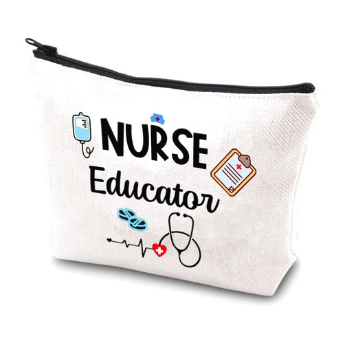 JYTAPP Nurse Makeup Bag Certified Nurse Educator Gift Nursing Instructor Zipper Pouch Cosmetic Bag Nursing Instructor Gift Clinical Nurse Educator Gift