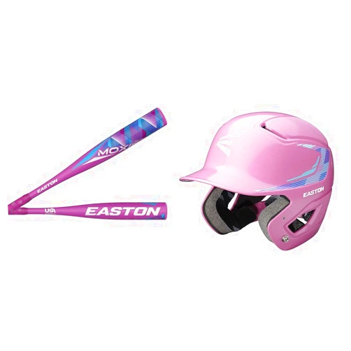 Easton Moxie T-Ball Bat, Helmet & Accessories Bundle - 24