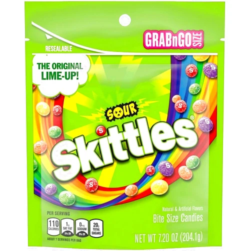 Skittles 2 pk Bundle of Sour Skittles 7.2 oz each