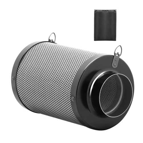 iPower 4 Inch Air Carbon Filter, with Australia Virgin Charcoal for Inline Fan, Hydroponics, Grow Tent, Prefilter Included, Reversible Flange 4
