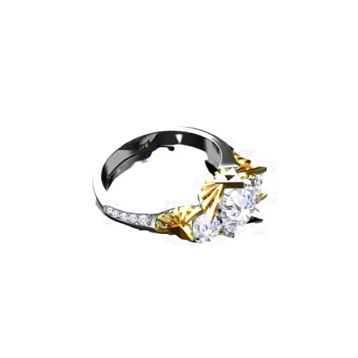Handmade Silverjewel Trio Engagement Rings For Women Sacred Triforce Inspired 3 Stone Wedding Ring 14K Gold Plated Unique Birthday Gift Ring 925 Sterling Silver Handmade With Love & Care Beautiful Promise Ring