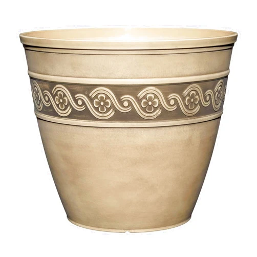 Classic Home and Garden Corinthian Resin Flower Pot Planter, Concrete Grey, 10