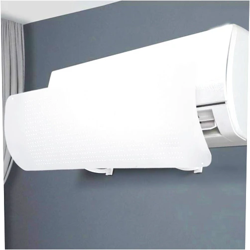 Generic Retractable Air Conditioner Air Deflector, Universal Adjustable Air Conditioning Deflector Air Diverter Cover Telescopic Anti-Wind Baffles Anti Direct Blowing Windshield Wind Guide (White_ 2 PCS)