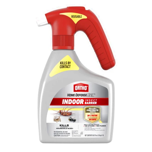 Ortho Home Defense Max Indoor Insect Barrier with Battery-Powered Sprayer, Kills Ants, Roaches, Spiders, Fleas and Ticks, 1.5 L.