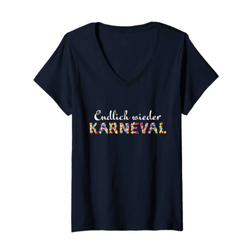 Kölner Karneval Fasching Konfetti Kostümersatz Womens Carnival Kölle Alaaf Confetti Jeck Jester Gift V-Neck T-Shirt
