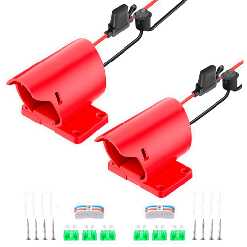 CHoiKWong 2 Packs Power Wheel Adapter for Milwaukee M12 Battery Adapter 12V Power Wheel Battery Conversion Kit with Switch, Fuse & Wire Terminals, 12AWG Wire, Power Connector for DIY Rc Car Toys and Robotics