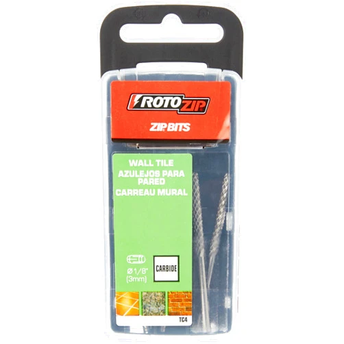 RotoZip Roto Zip TC4 1/8-Inch Tile-Cutting Carbide Zip Bits, 4-Pack, Silver
