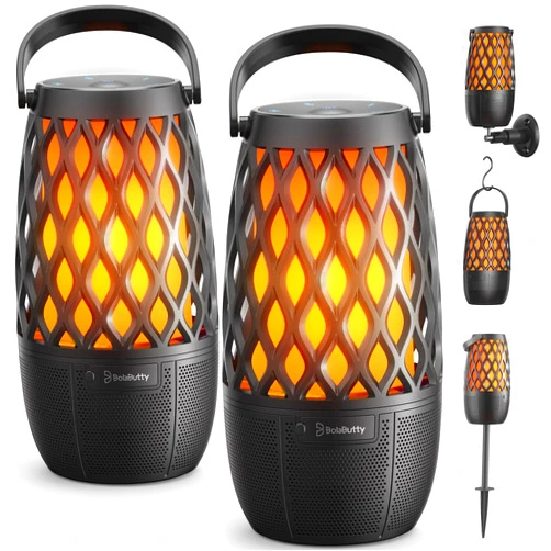 BolaButty Upgraded Outdoor Speakers Gift for Men Bluetooth Speaker with lights Multi-Sync up to 100 Speakers Auto-Pairing HD Stereo Sound Cool Tech Gadgets for Him IPX5 Waterproof for Outside|Patio|Porch