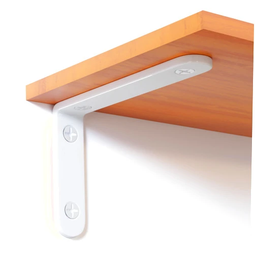 TAIWEMTBRO 4 Pcs White L Shelf Bracket,5 Inch/123x80x3.5mm Steel Heavy Duty Corner Brace,Joint Angle Bracket Wall Hanging Floating Shelf Bracket for Decorative