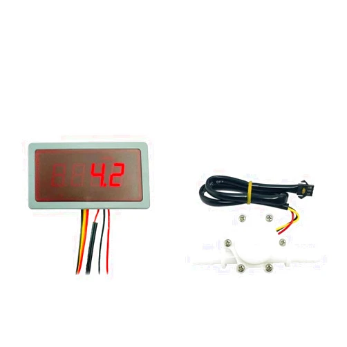 Generic 10mm OD 0.5-10L/min Flow Sensor Flow Meter Totalizer Flow Rate Display with One Output Relay 12V 0.5A Max