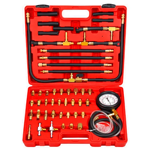 Handor Fuel Pressure Gauge, Pro Fuel Injection Pressure Tester Kit 0-140 PSI with 9.49,7.89,6.30 Fuel Line Fittings