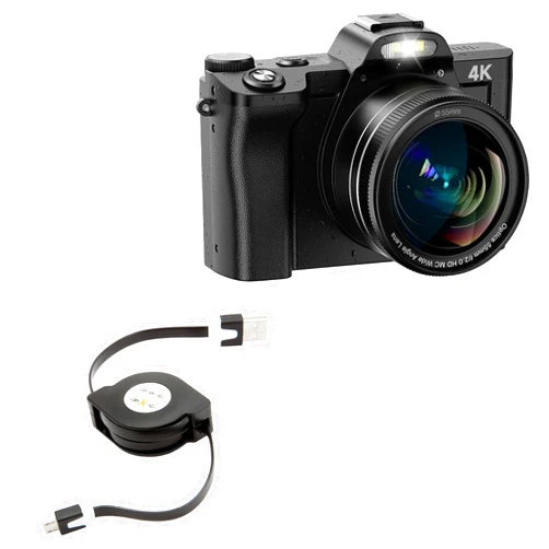 BoxWave Cable Compatible with Bifevsr 4K Digital Camera (2.88 in) - miniSync, Retractable, Portable Sync Cable
