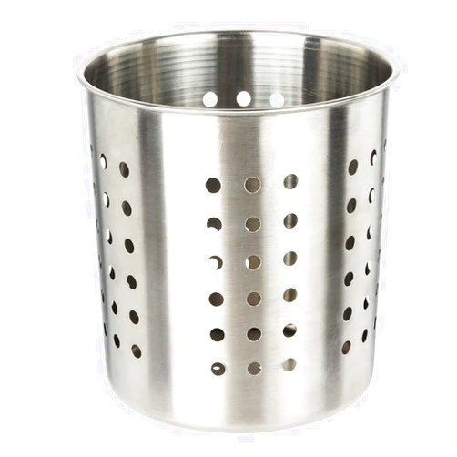 Saiveina Stainless Steel Utensil Holder Kitchen Holder Restaurant Cooking Utensil Holder for Forks Spatula, 5.3'' x 5.1