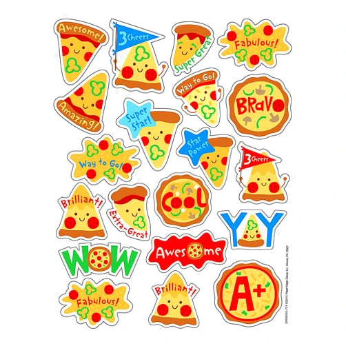 Fun Express Pizza Scented Stickers - 80 Pieces - Educational and Learning Activities for Kids