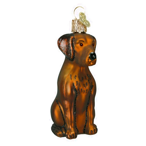 Old World Christmas Dog Collection Glass Blown Ornaments for Christmas Tree,Chocolate Labrador, Model:12387