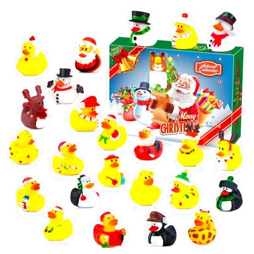 RIYA Advent Calendar 2024 - Rubber Ducks for Boys, Girls, Kids, and Toddlers - Rubber Ducky Bath Toy - Creative Christmas Gifts - Perfect for Decoration, Party Favors, Birthday