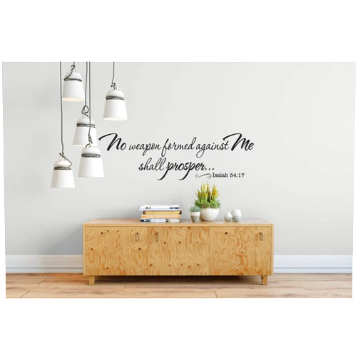 ABAK DESIGN No Weapon Formed Against Me Shall Prosper Christian Isaiah Verse Vinyl Wall Decal Room Decor