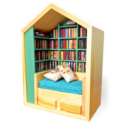 Wanheart 400 Pcs Mini Books-Anxiety Bookshelf,Mini Bookstore,Shake Off Your Anxiety,Office Decor Mini Bookshelf,Miniature Book Library