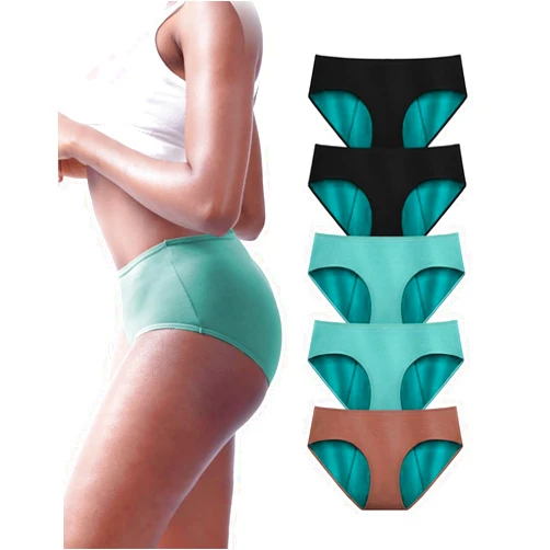 TIICHOO Period Underwear for Women Heavy Flow Period Menstrual Panties Leakproof Incontinence Underwear 5 Pack