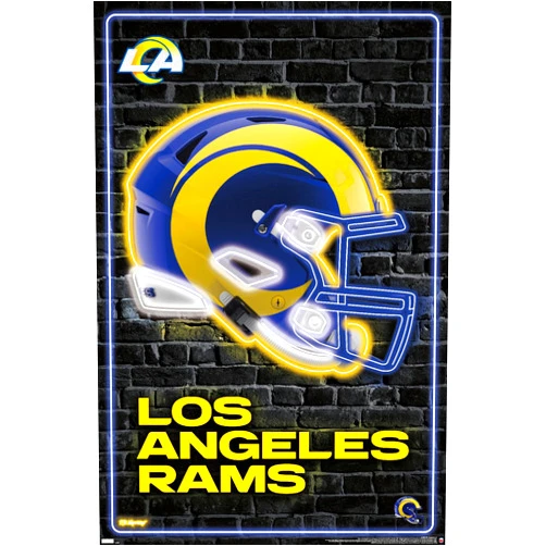 Trends International NFL Los Angeles Rams - Neon Helmet 23 Wall Poster, 14.725