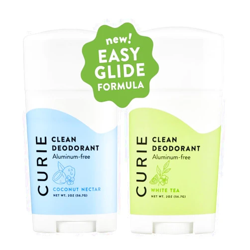 Curie Aluminum Free Deodorant - Coconut Nectar + White Tea - Natural Deodorant, Paraben Free, Cruelty Free, Non-Toxic, Vegan (2pk)