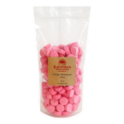 Kauffman's Fruit Farm Kauffman Orchards Canada Wintergreen Mints, Pink Candy Lozenges In Bulk (1.2 Pound Bag)