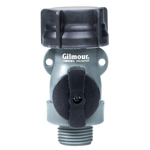 Gilmour Full Flow Garden Hose Shut Off Valve, Rust Proof Single Water Shut Off Valve, Gray