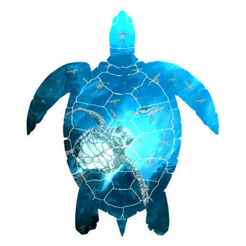 Fink Studio Sea Turtle - Under The Sea Blue Sea Turtle Vinyl Sticker Waterproof Decal Laptop Wall Window Bumper Sticker 5