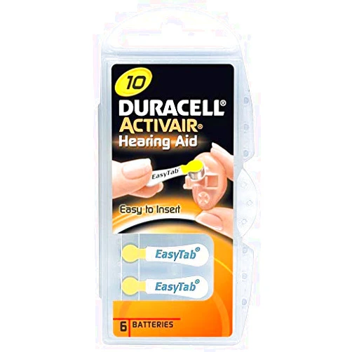 Duracell Hearing Aid Batteries Size 10 pack 60 batteries Activair