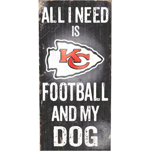 Fan Creations Sign Kansas City Chiefs Football and My Dog, Multicolored