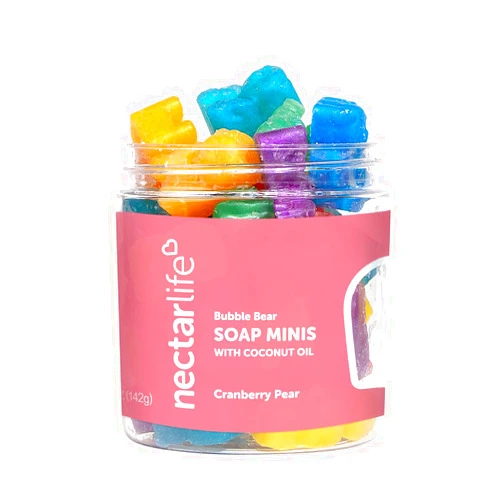 Nectar Bath Treats Kids Soap, Mini soaps, Bubble Soap, Bear Shape Mini Soaps For Kids, Handmade in the US Kids Soaps, Fun Bath Time for Children, Boys & Girls, for All Skin Types (Bear Shape)