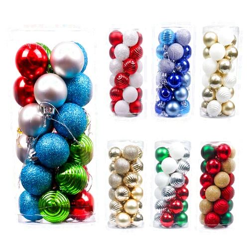 Hamorny 24pcs 40mm Christmas Xmas Ball Tree Decor Bauble Party Hanging Ball Decorations Ornament for Home Christmas Decorations (Colorful)