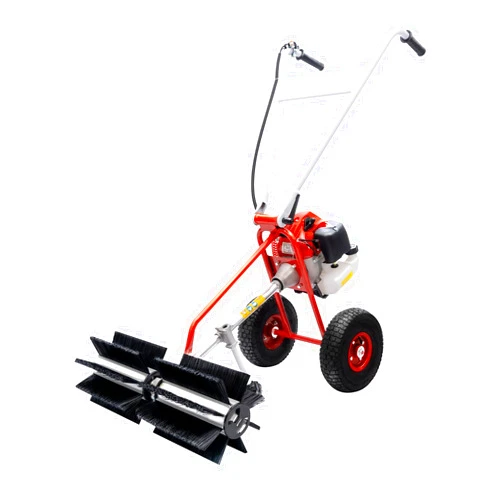 LUPENGSHOP Gas Handheld Sweeper, 43cc 2-Stroke 1.7hp Engine Power Snow Sweeping Broom Driveway Sweeper Cleaner Tools,Stepless Speed & Labor Saving Artificial Turf Rake,Large Fuel Tank(8.7