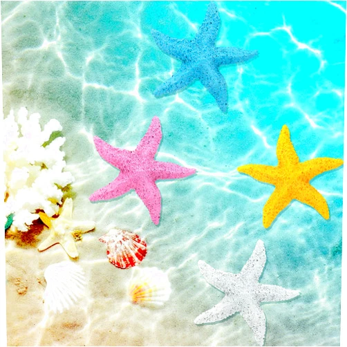 cobee® Realistic Starfish Aquarium Ornament, 4 Pieces Resin Starfish Fish Tank Decoration Tropical Sea Animal Aquarium Decor Simulation Starfish Figurines Fish Tank Accessories