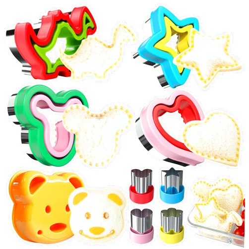 AKHMLEF Sandwich Cutter and Sealer, Sandwich Cutter for Kids 5 PCS（BIG）, Decruster Sandwich Maker, Great for Lunchbox and Bento Box - Boys and Girls Kids Lunch