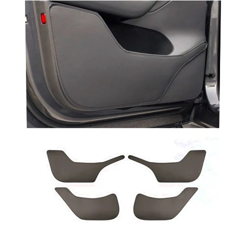 YOKOOHITECH Car Door Anti Kick Pad, Leather Fabric D oor Panel Protectors Compatible with Tesla Model Y 2021-2024 Interior Accessories (Set of 4) (Model Y Door Panel Protector 21-24)