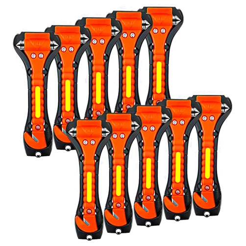 ZHSX Safety Hammer, 10 Pack Car Emergency Escape Tool Car Window Breaker and Seat Belt Cutter with Light Reflective Tape for Family Car Life Saving Survival Kit