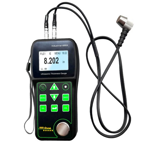 VVV-Group Ultrasonic Thickness Gauge Industrial-888X Echo-Echo Mode Measure Through Coating up to 19.685mils (500 microns) / Cast Iron Thickness Measurement/PC Connection