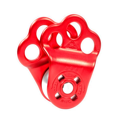 YZCHAIN Aluminum Alloy Zip Line Pulley, 30kN Climbing Single Pulley, Smooth Rotation, 3 Hole Climbing Pulley for Climbing, Backyard Ziplining, and Rescue
