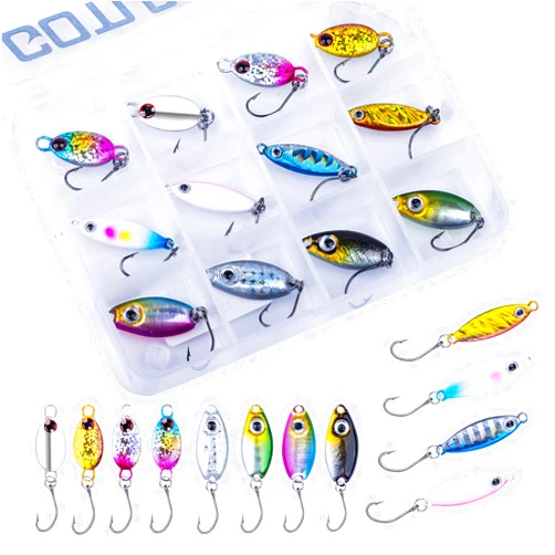 Goture Fishing Lures Fishing Spoons,Hard Lures Saltwater Spoon Lures Casting Spoon/Ice Fishing Jigs for Trout Bass Pike Walleye Crappie Bluegill 1/10oz 1/8oz 1/7oz 1/6oz 1/5oz