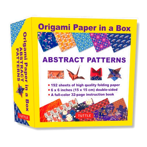 Tuttle Studio Origami Paper in a Box - Abstract Patterns: 192 Sheets of Tuttle Origami Paper: 6x6 Inch Origami Paper Printed with 10 Different Patterns: 32-page Instructional Book of 4 Projects (Tuttle Specials)