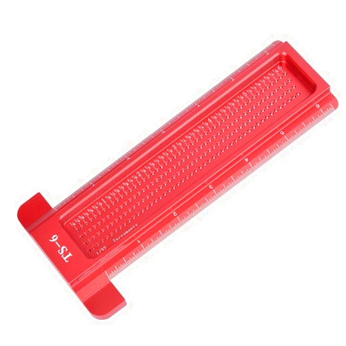 Yanmis T-Type Scriber Gauge, Aluminum Alloy Measuring Tool Woodworking Hole Positioning Auxiliary Scribing Ruler for Woodworking Projects and DIY Amateurs