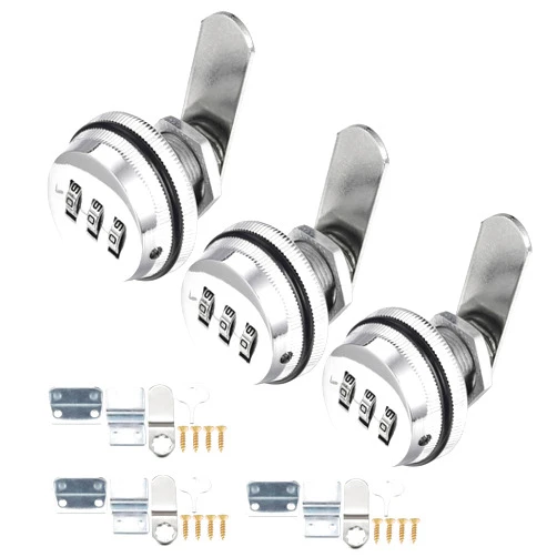 Kitmose 3 Pack Combination Cabinet Cam Lock Password Coded Lock with 3/4