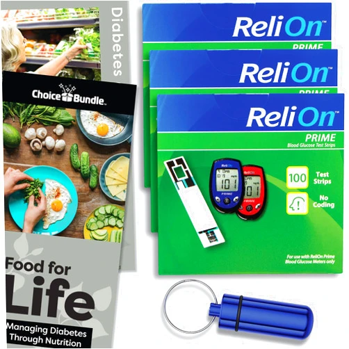 ChoiceBundle ReliOn Reli On Prime Blood Glucose Test Strips, 100 Ct 3pk Choice Bundle (300 Total) + 