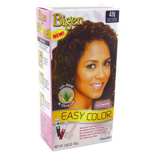 Bigen Easy Color Permanent Hair Dye with Aloe & Olive Oil, Mocha Brown, 2.82OZ
